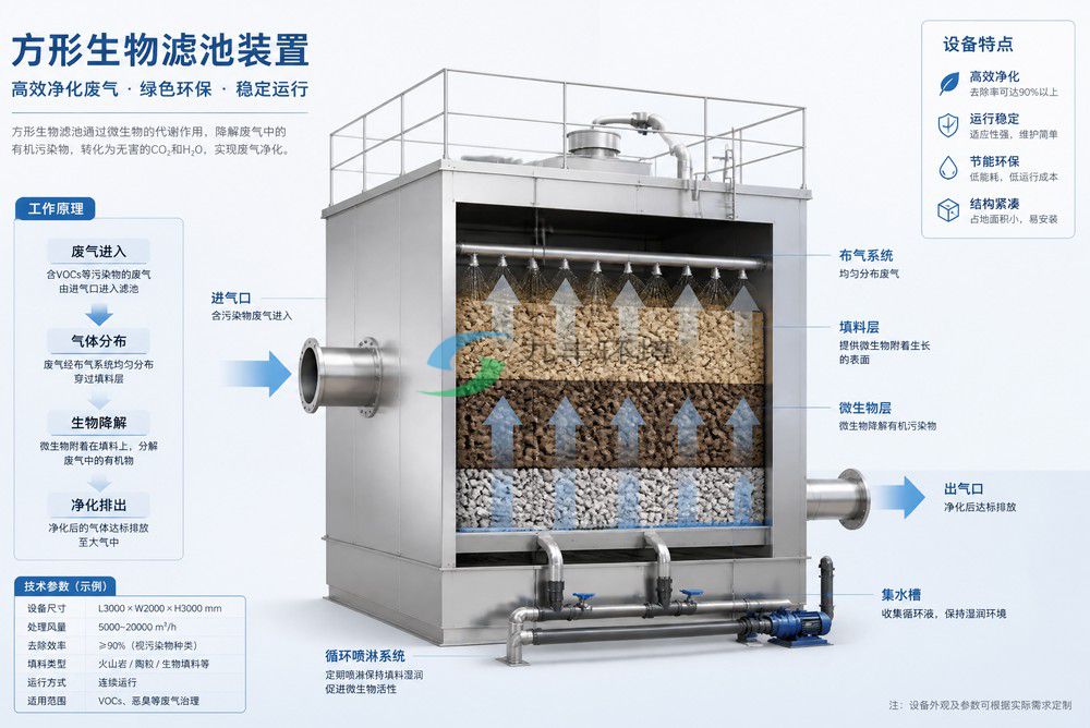 生物除臭设备系统工艺流程图